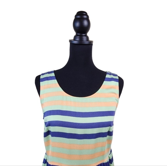 Anthropologie Dusen Dusen Striped Midi Sleeveless Dress Size 6 - Picture 2 of 7